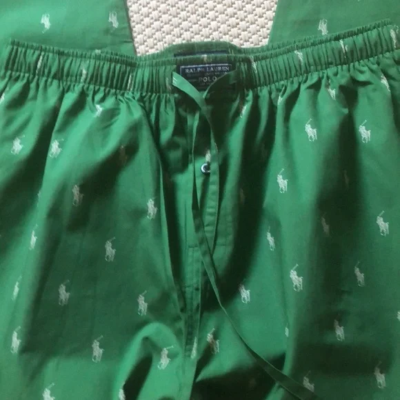Pajama pants mens new size L Polo Ralph Lauren cotton inseam 30” elastic waist - Picture 2 of 4